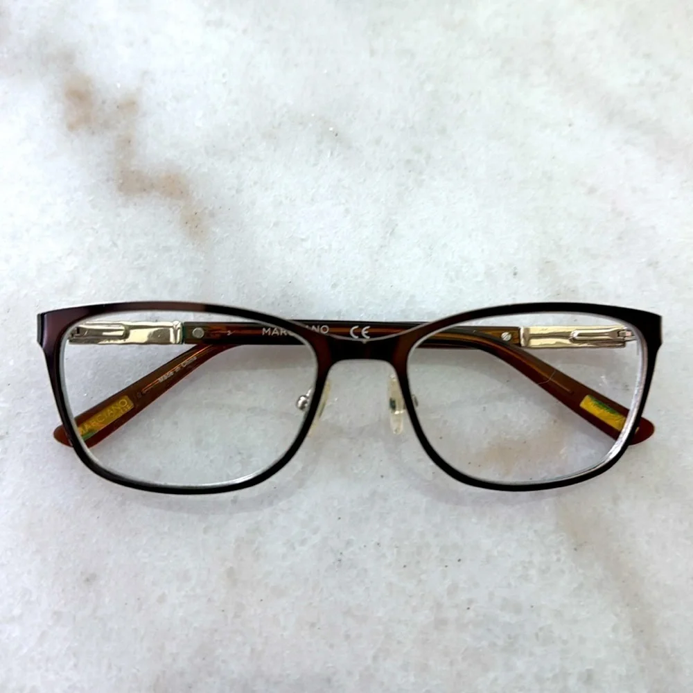 Guess Marciano GM 248 Brown and Gold Embellished Eyeglasses Frames 53 17 135